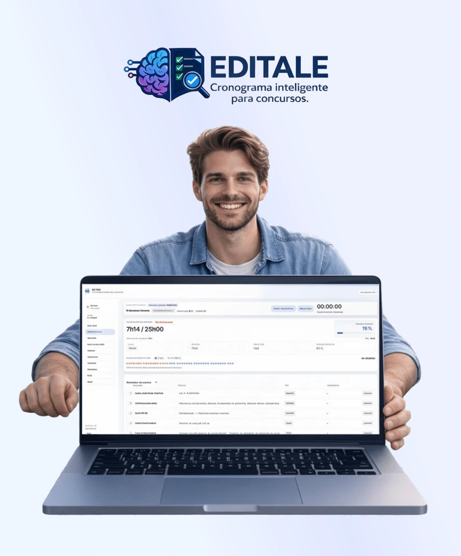 Estudante usando o EDITALE com cronograma aberto